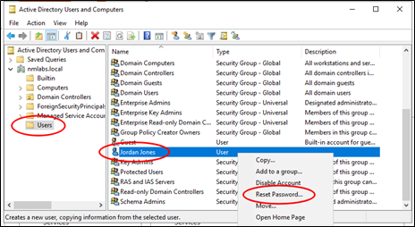 Figure 11 Reset User Password