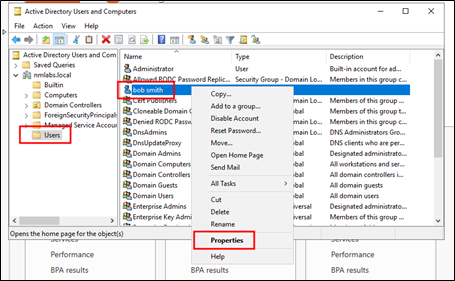 Figure 14 Open User Properties