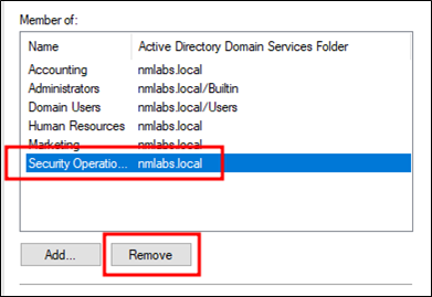 Figure 16 Remove User Membership