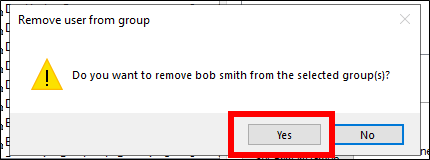 Figure 17 Group Removal Confirmation
