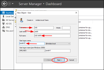 Figure 5 Fill in user information.